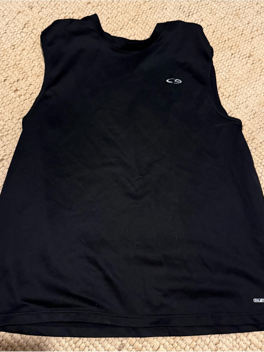Champion Black Tank Top with Small Gray Logo